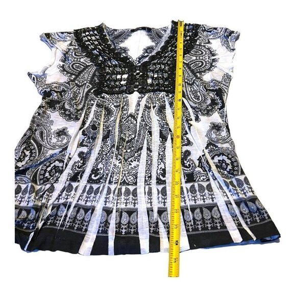 Womens Apt. 9 M Black Gray Floral Sleeveless Paisley Tank Top Draped Front Shirt - Picture 5 of 6